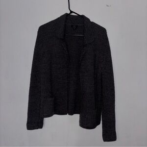 Talbots Merino Wool Charcoal Knit Cardigan